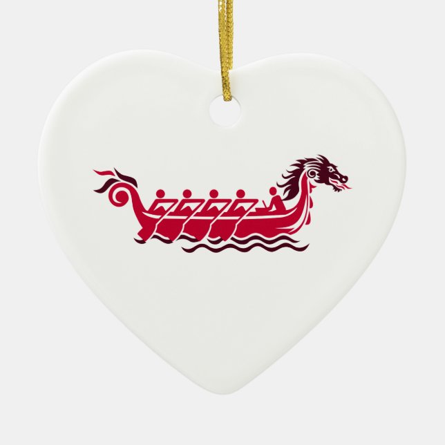 Dragon boat ceramic tree decoration (Front)