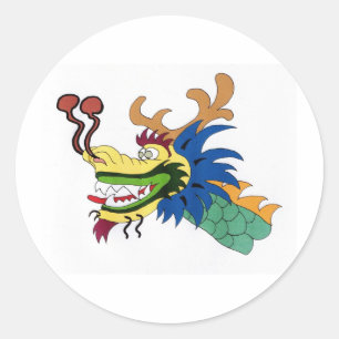 Dragon boat classic round sticker