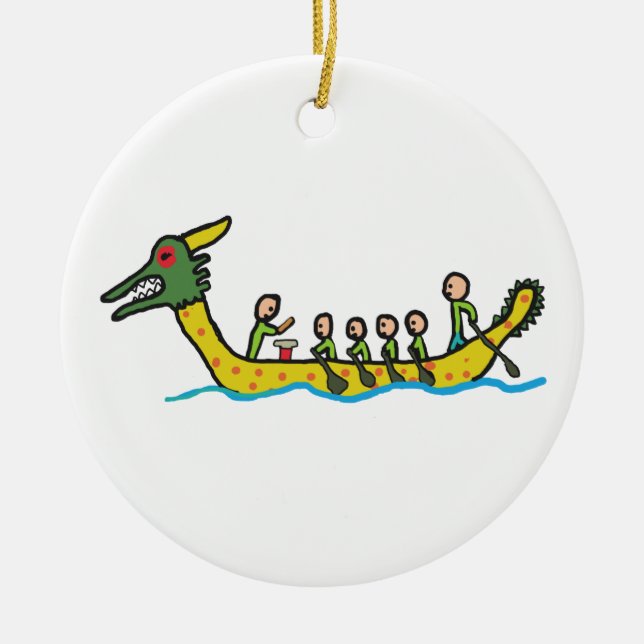 Dragon Boat Racing Ceramic Ornament (Front)