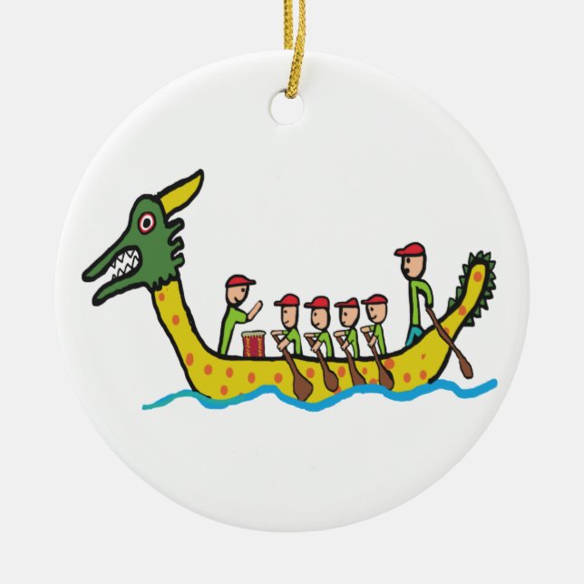 Dragon Boat Racing Ceramic Ornament (Front)