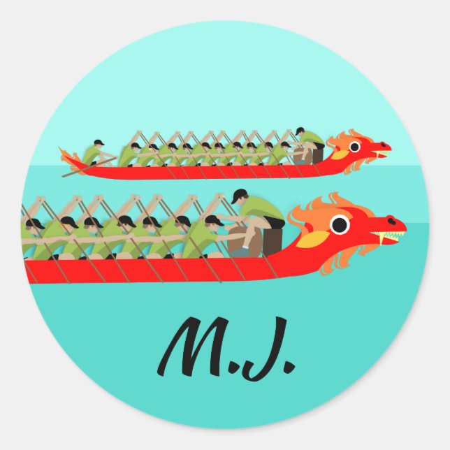 Dragon Boat Racing Classic Round Sticker (Front)