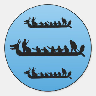 Dragon Boat Racing Crew Paddlers Water Sport Classic Round Sticker