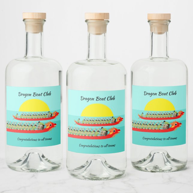 Dragon Boat Racing Liquor Bottle Label (Bottles)