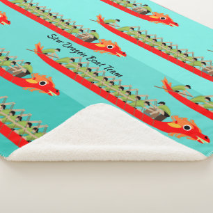Dragon Boat Racing Sherpa Blanket