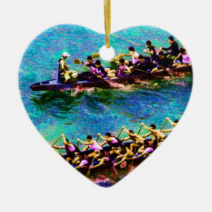 Dragon Boats e2 Ceramic Tree Decoration