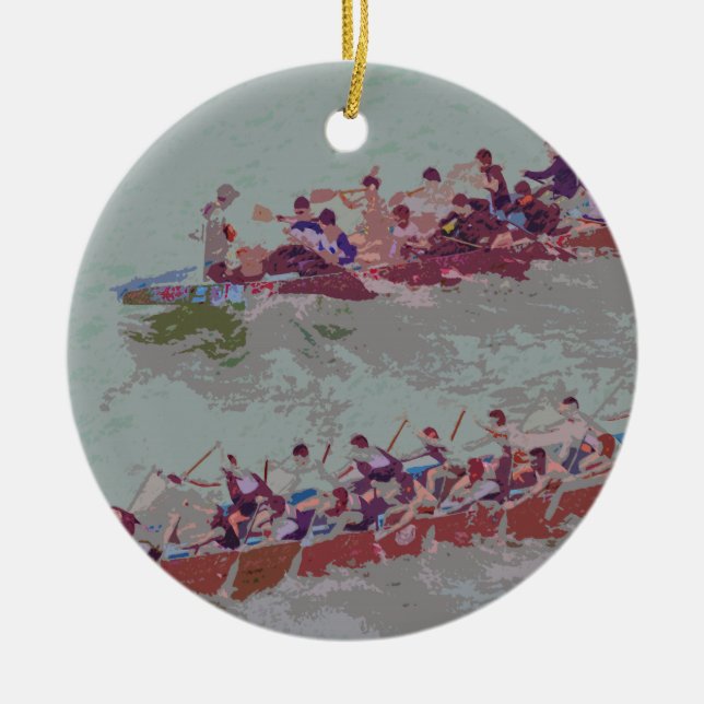 Dragon Boats e4 Ceramic Ornament (Front)