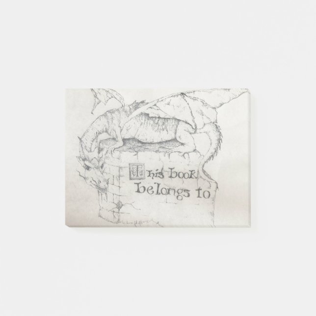 Dragon bookplate post-it notes (Front)
