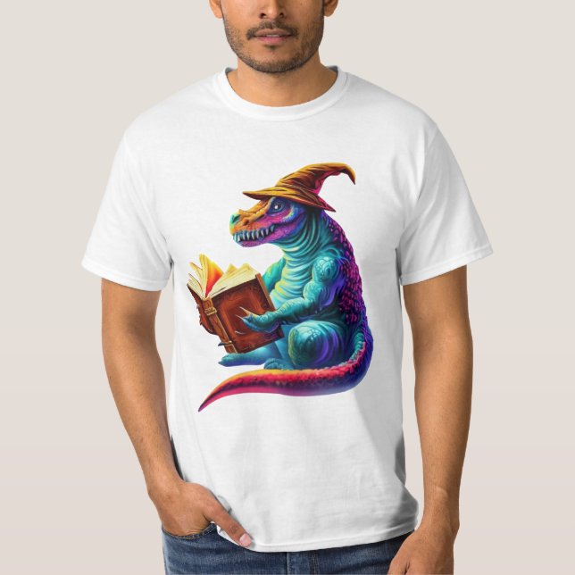 Dragon Bookworm - Cute Fantasy Reading Lover Desig T-Shirt (Front)