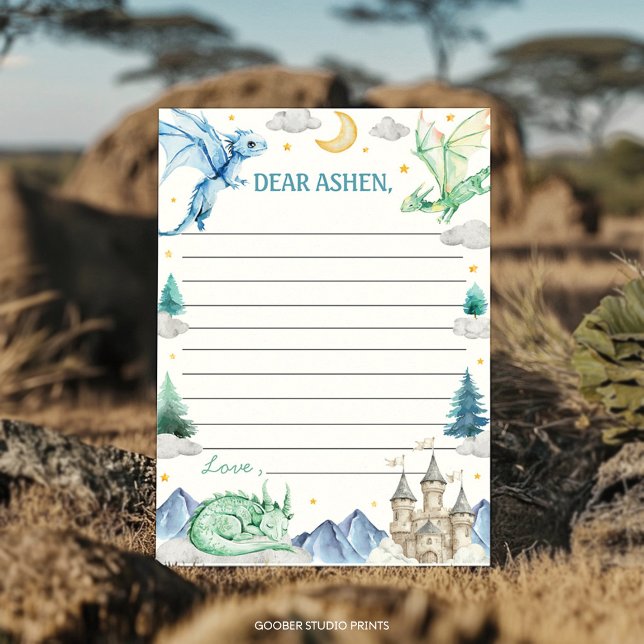 Dragon Boy Birthday Time Capsule Note Message Card (Creator Uploaded)