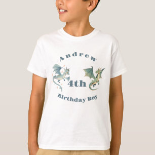 Dragon Boys 3rd 4th 5th Birthday Party Invitation T-Shirt
