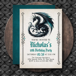 Dragon Boy's Birthday Invitation