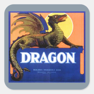 Dragon Brand Fruit Crate Label