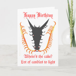 Dragon Breathing Fire Birthday card