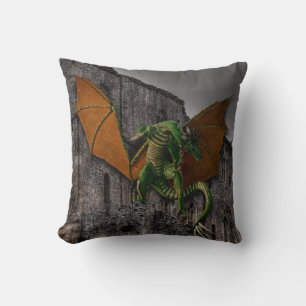 Dragon & Castle Fantasy Artwork Cushion
