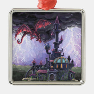 Dragon Castle Metal Ornament