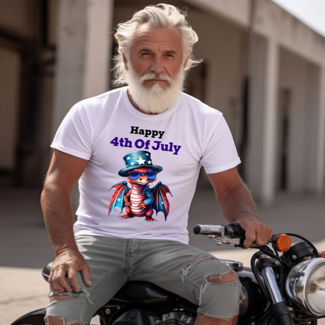 Dragon Celebrating 4th of July T-Shirt (Creator Uploaded)