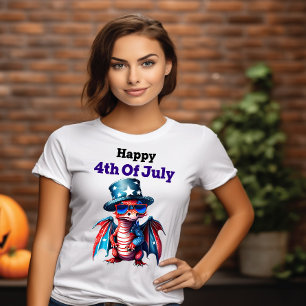 Dragon Celebrating 4th of July T-Shirt