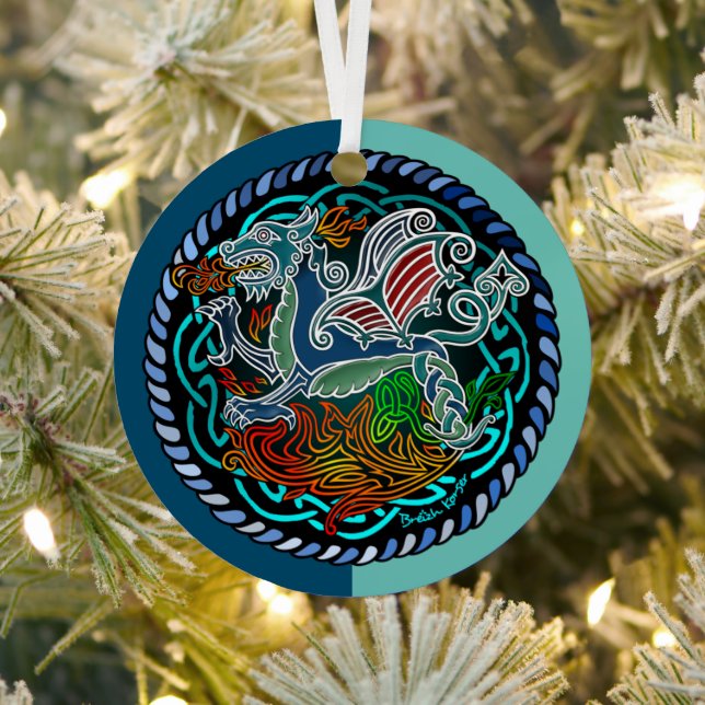 Dragon Celtic Metal Tree Decoration (Insitu)