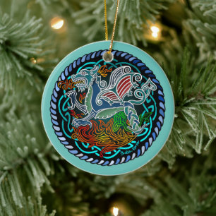 Dragon celtique ceramic ornament