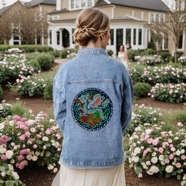 Dragon celtique denim jacket (Wedding Back)