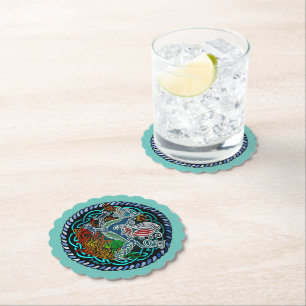 Dragon celtique paper coaster