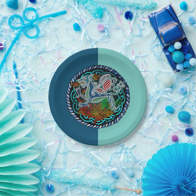 Dragon celtique paper plate (Party)