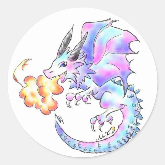 Dragon Chan Classic Round Sticker (Front)