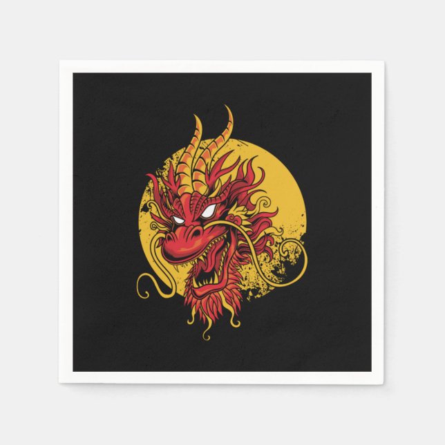 Dragon Chinese Asian Mythology Cool Gift Napkin (Front)