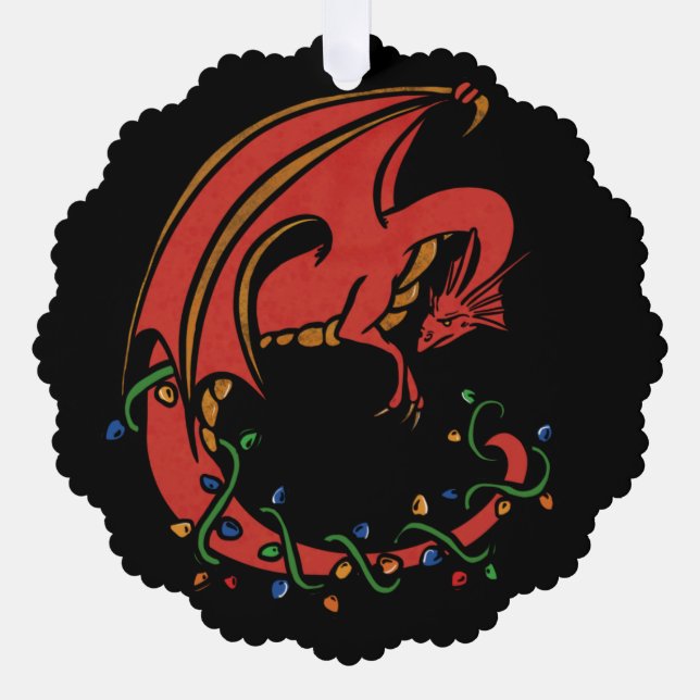 Dragon Christmas Tree Decoration Card (Front)