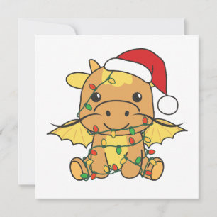 Dragon Christmas Winter Animals Dragon Holiday Card