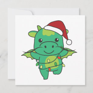 Dragon Christmas Winter Animals Dragon Holiday Card