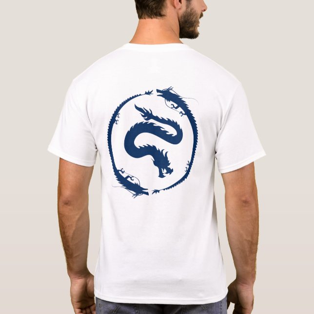 Dragon Circle in dark Dark Blue T-Shirt (Back)