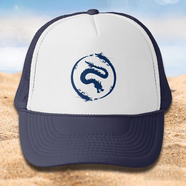 Dragon Circle in dark Dark Blue Trucker Hat (Creator Uploaded)
