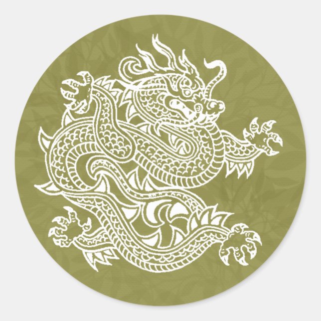 dragon classic round sticker (Front)