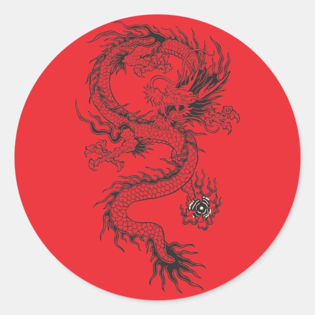 Dragon Classic Round Sticker (Front)