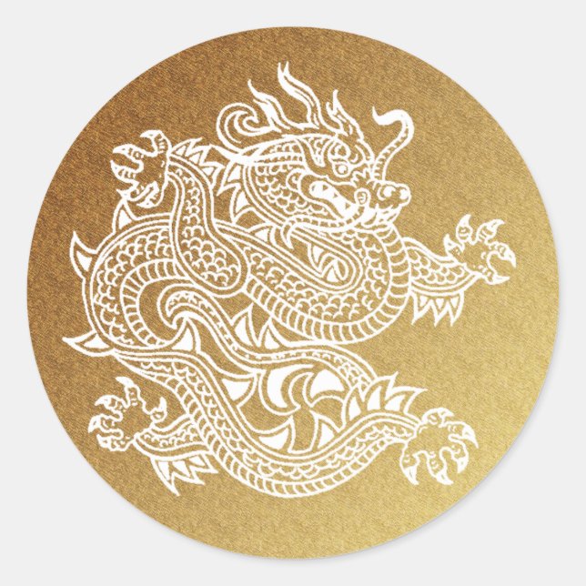 dragon classic round sticker (Front)