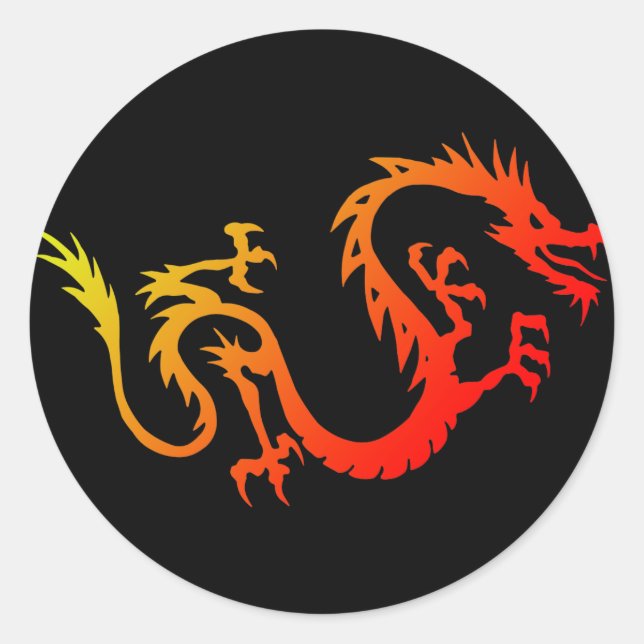 Dragon Classic Round Sticker (Front)