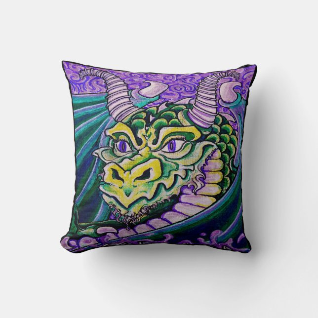 dragon close up (square) pillow (Front)