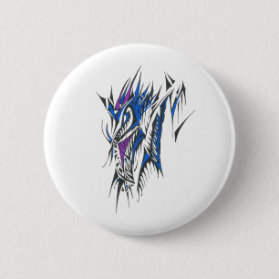 Dragon Colourful Abstract Tribal Tattoo Art 6 Cm Round Badge