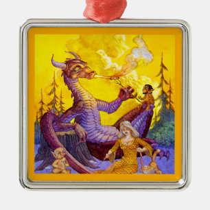 Dragon Cookout Metal Ornament