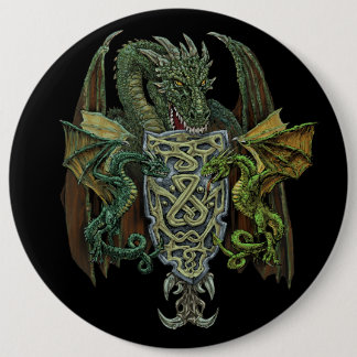 Dragon crest 6 cm round badge