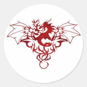 Dragon Crest Classic Round Sticker