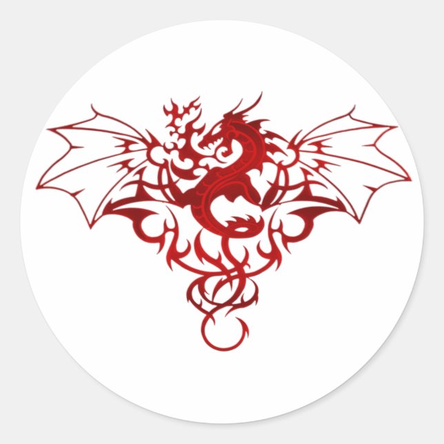 Dragon Crest Classic Round Sticker (Front)
