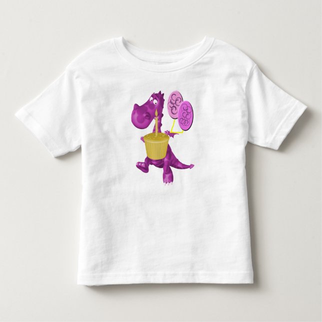 Dragon Cupcake And Balloons Toddler T-Shirt (Front)