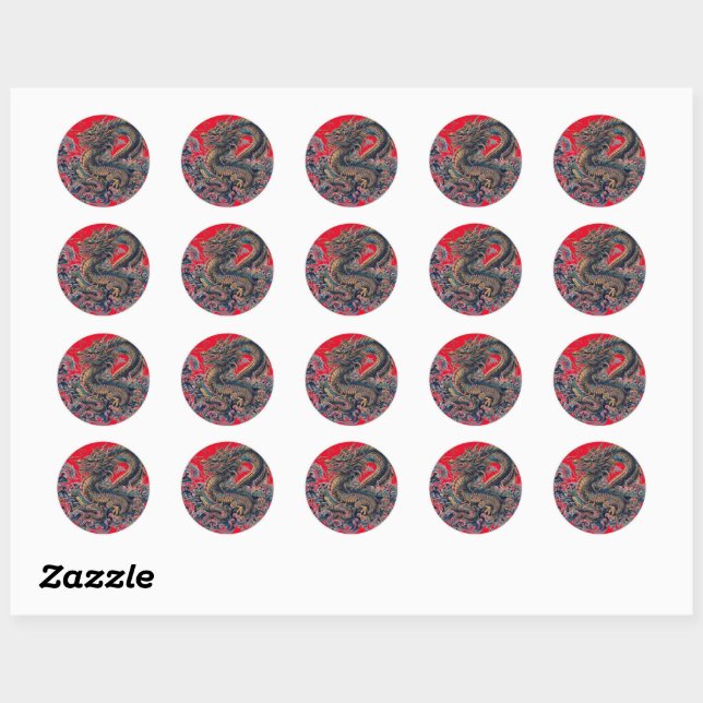 Dragon Custom Round Stickers (Sheet)