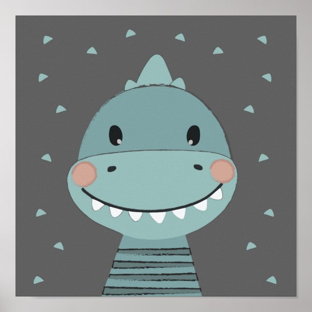 Dragon Cute Cartoon Kids Baby Boy Poster (Front)