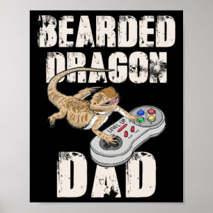 Dragon Dad Video Game Reptiles Pagona Gamers Poster