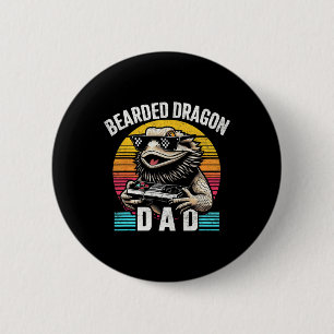 Dragon Dad Vintage Video Game Lizard Reptile Lover 6 Cm Round Badge