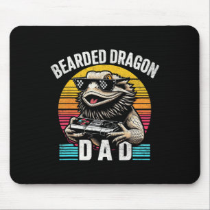 Dragon Dad Vintage Video Game Lizard Reptile Lover Mouse Pad