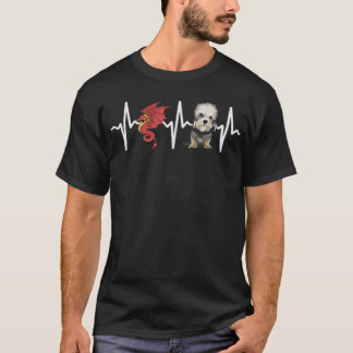 Dragon Dandie Dinmont Terrier Heartbeat Dog Lover T-Shirt